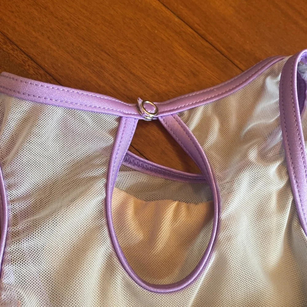 Girls Weissman EUC Blue & Purple Ballerina Costume w/Purple Hairbow - Sz XSC
